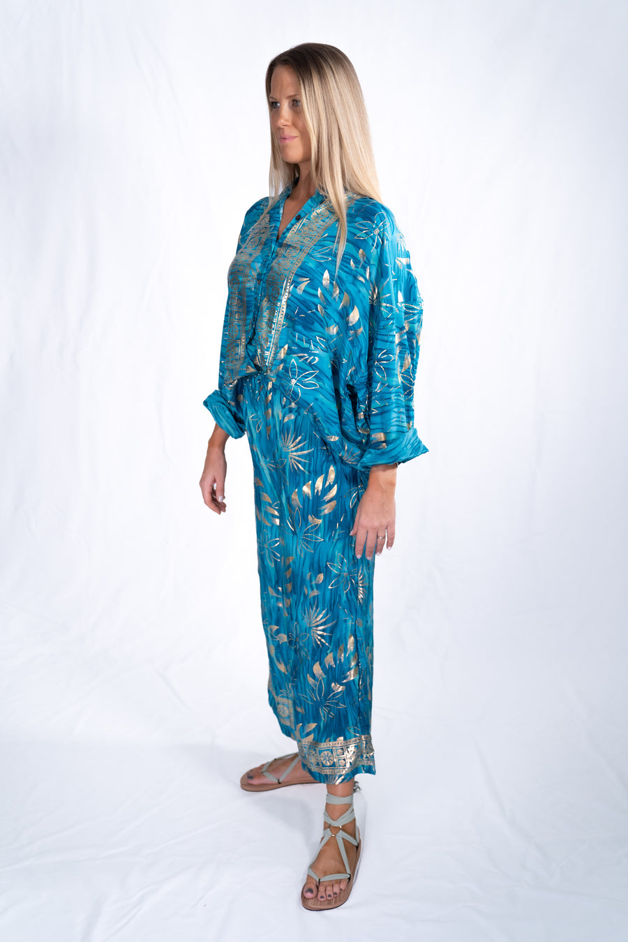 Cameron Top - Blue Leaf