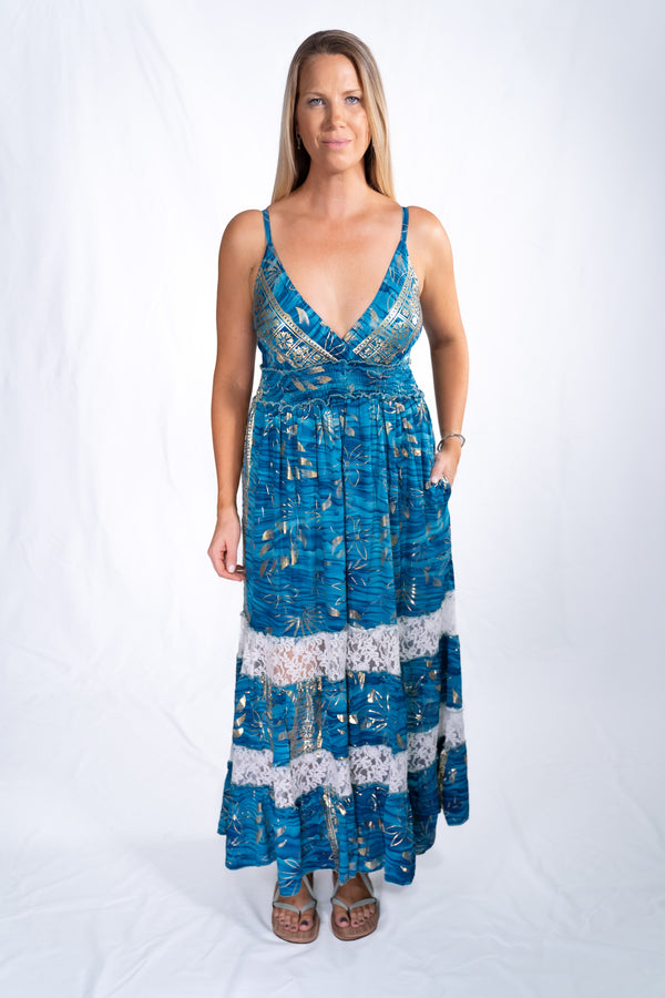 Moana Maxi - Teal Leaf