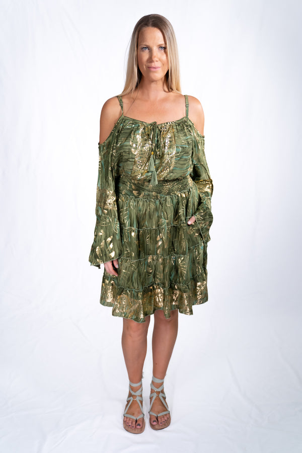 Short Santorini Dress - Olive Leaf